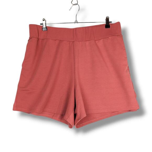 Eloquii Pull On Jersey Knit Shorts Size 14/16 1X Dusty Rose Pink 4.5" Short - Picture 1 of 9